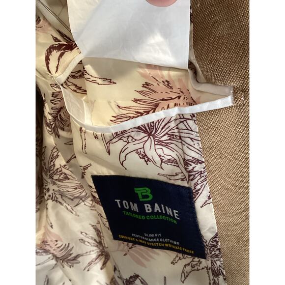 Tom Baine Men’s 3XL Solid Notch Label Blazer - Khaki - Slim Fit - READ $299 - Picture 6 of 11